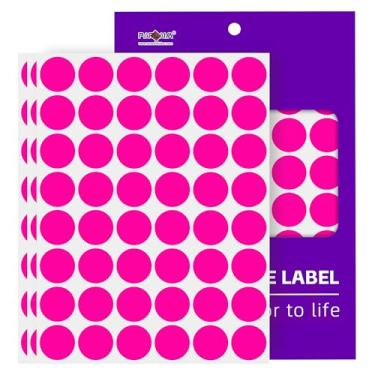 Imagem de PARLAIM Etiquetas adesivas de ponto de código de cor de 2,5 cm, adesivos circulares rosa fluorescentes, etiquetas de pontos redondos para marcação de escritório em casa, organização, 720 peças (rosa