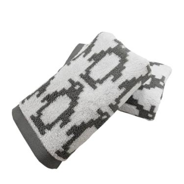 Imagem de USTIDE Toalhas de mão fofas de animais grossas, luxuosas, fofas, 100% algodão, toalha de rosto para banho, spa, academia, cinza, pinguim, toalha de mão, pacote com 2, 35 x 76 cm