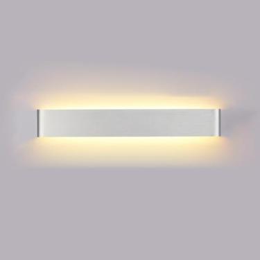 Imagem de Lâmpada De Parede De Tira De Metal De Alumínio Moderna Led Para Cima E Para Baixo Iluminação Arandelas De Parede Minimalistas Nórdicas Para Escada De Corredor De Cabeceira, Warm Light, 58CM