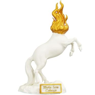 Imagem de Estátua Mula Sem Cabeça Imagem Folclore Brasileiro (Cor Mármore Dourado)