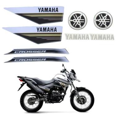Imagem de Kit Gráfico Adesivo Completo Xtz Crosser 150 2021 2022 Branco - MOTORY