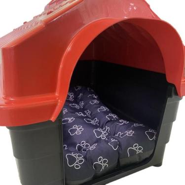 Imagem de Kit Casa Casinha Pet Resistente N3 E Cama Colchonete Pet Cat - MecPet
