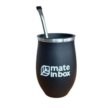 Imagem de Kit Chimarrão CUIA COPO Alumínio Com Tampa Bomba AÇO INOX Cor:PRETO CO