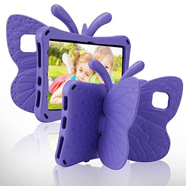 Imagem de Simicoo Capa infantil para Samsung Tab A7 10,4 com suporte - design fofo de borboleta, resistente a impactos em EVA, resistente, roxa