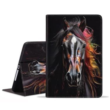 Imagem de JDHJFBFJNP Capa para Samsung Galaxy Tab S10 Plus 2024/ S9 Plus/S9 FE Plus 5G 12,4 polegadas 2023, capa fólio de couro PU premium com suporte para hibernar/despertar automático, cavalo