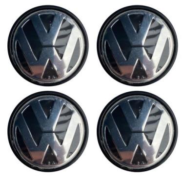 Imagem de Kit 4 Calotinha Centro Roda Gol G5 G6 Polo Fox Golf Saveiro - Garagem 