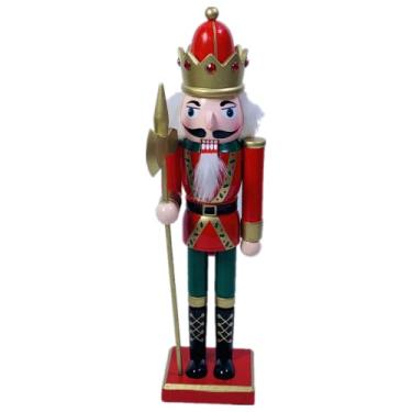 Imagem de ENLAYER Bonecos De Quebra-Nozes 30 Cm, Decoração Natal, Madeira Pura, Pintados À Mão, Quebra-Nozes, Brinquedos Colecionáveis Festivos, Presentes E Para Crianças