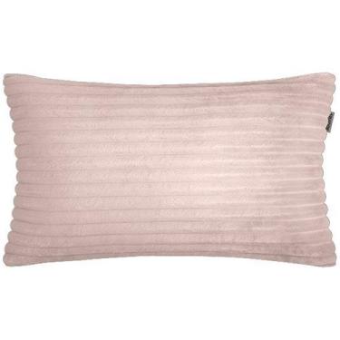 Imagem de Almofada Retangular Flanel Pelúcia Rosa 50x28cm - Sua Casa Decor