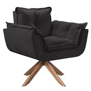 Imagem de Poltrona Opala Giratória Madeira Suede