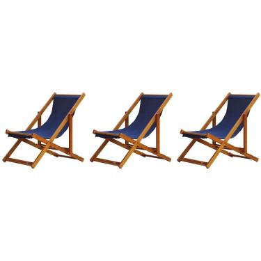 Imagem de Kit 3 Cadeiras Espreguiçadeira Preguiçosa Dobrável Sem Braço Mel