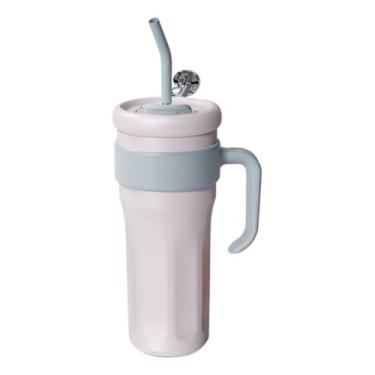 Imagem de Copo Térmico Inox 1100ml Com Canudo Ideal P/ Academia Viagem - Sem mar