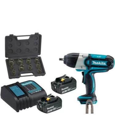 Imagem de Chave De Impacto Dtw450 Makita 2 Baterias 3ah + Carregador + Soquete