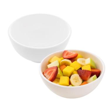 Imagem de Jogo 2 Bowl de Porcelana Tigela Caldo Sopa Porções Branco Clean 330ml 
