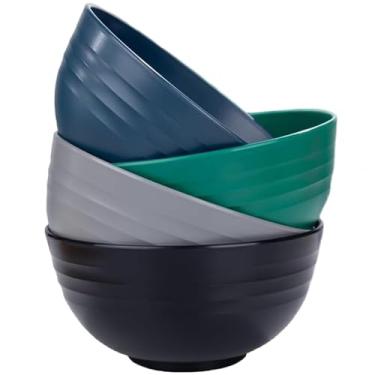 Imagem de MaoMaoCha Conjunto de 4 tigelas inquebráveis de cereais de palha de trigo, 680 g, seguras para micro-ondas e lava-louças, conjuntos leves de tigela de sopa e salada, tigelas de sobremesa reutilizáveis