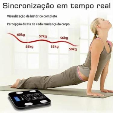 Imagem de Balança Digital Corporal Bioimpedância Aplicativo Banheiro - Wcan