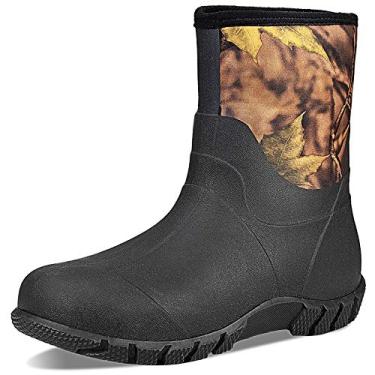 Imagem de TENGTA Botas De Borracha Largas Masculinas, Cano Médio, À Prova D'Água, Para Mulheres, Caça, Agricultura, Jardinagem, Trabalho, Pretas, 13,5
