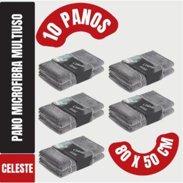Imagem de Kit Com 10 Panos Mega Panão em Microfibra Chão Multiuso - Tipo Toalha 