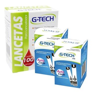 Imagem de Tira Teste Glicemia Fita Glicemia 100 Unid G tec Lite + 100 Lancetas