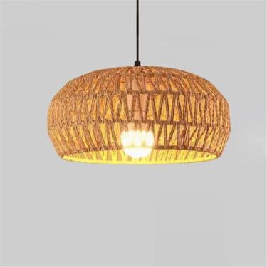 Imagem de Industrial Estilo Retro Corda De Cânhamo Pendente Lâmpada Personalidade Criativo Internet Bar Café Restaurante Quarto Roupa Loja Balcão Bar Candelabro (M D32CM)