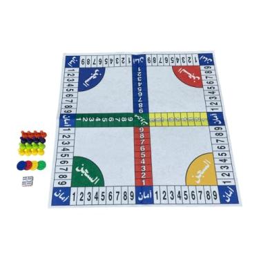 Imagem de Dynwave Jogo de dados para aprendizagem familiar, jogo de tabuleiro de madeira ludo, jogo clássico, 1-4 jogadores, conjunto de dados para família, festa de, Branco