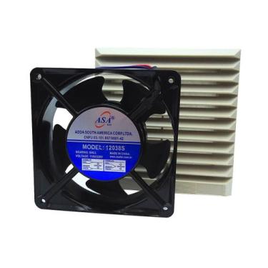 Imagem de Kit Protetor Filtro Tela ABS 15cm Anti Impurezas + Cooler Mini Ventila