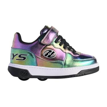 Imagem de HEELYS Tênis infantil unissex com salto com rodas, Preto/iridescente, 13 Little Kid