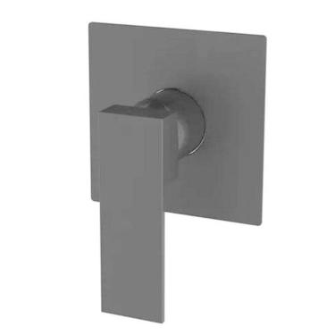 Imagem de Acabamento Chuveiro Monocomando Preto Quadrada Base Deca