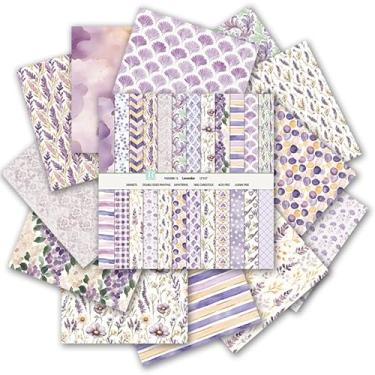 Imagem de 24 folhas com 24 designs de papel floral dupla face para scrapbook | Folhas de artesanato rosa vintage de 30,5 x 30,5 cm para fazer cartões de fundo decorativo faça você mesmo, álbum de fotos