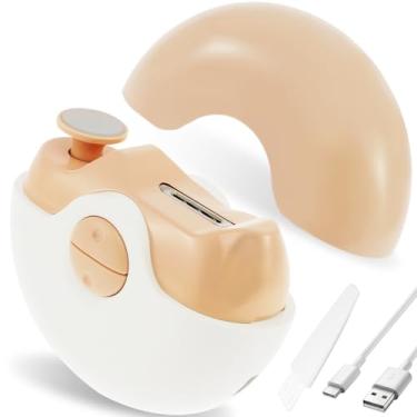 Imagem de Cortador de unhas elétrico automático de baixo ruído, 2 em 1, aparador de unhas elétrico e polidor com loja de clipes de unhas, recarregável, aparador de unhas de segurança para bebês e crianças