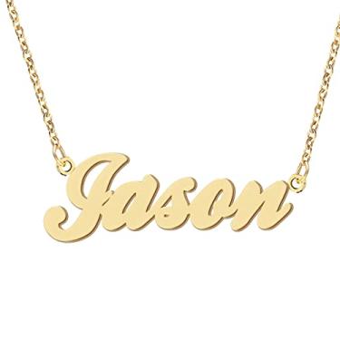 Imagem de Colar com nome personalizado com pingente de nome gravado para amigas femininas, Metal, aço inoxidável Não aplicável