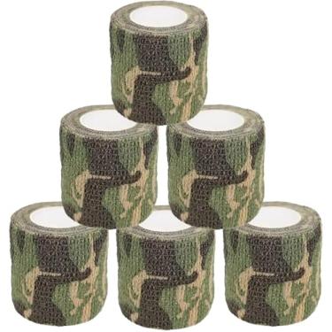 Imagem de Kit 5 Bandagem Elástica Auto Adesiva 5cm x 4,5m - Faixa Atadura Pet Tatuagem Academia Cor Camuflado