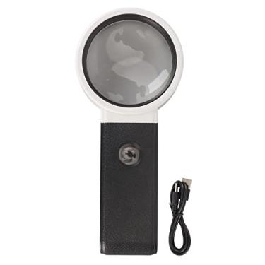 Imagem de Lupa com lente de led de lED de luz leve e de suporte lente 6x 25x com vidro óptico para leitura de jóias de moedas ABS PLÁSTICA