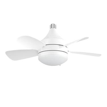 Imagem de ANYPOWK Ventilador de luz soquete E26 - 3 cores reguláveis contínuas, ventilador de teto rosqueado de 45,7 cm com 3 velocidades para quartos, cozinhas, lavanderia, garagens - branco
