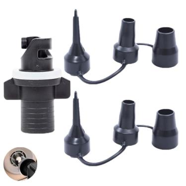 Imagem de UtySty Pacote com 3 bocais de bomba de ar elétrica de substituição com adaptador de válvula de ar inflável para barco para bomba de ar de enchimento rápido, inflador, inflador, colchão de ar, cama