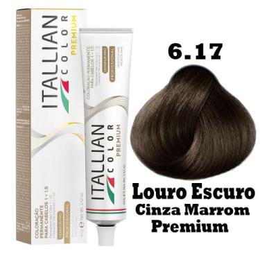 Imagem de Coloração Itallian Color 60g Louro Escuro Cinza Marrom Premium 6.17