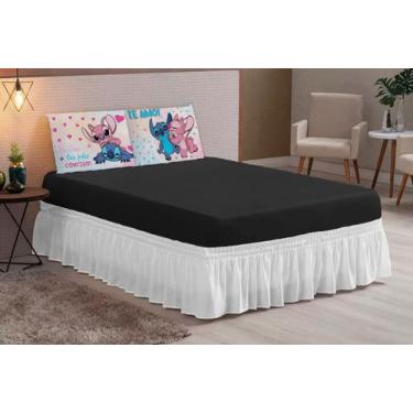 Imagem de Jogo de lençol king EU TE AMO LILO STITCH 3peças - THEOVITEX, PRETO