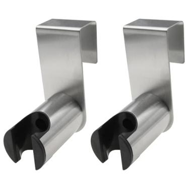Imagem de sunnates 2 unidades de suporte de pulverizador de bidê de banheiro de aço inoxidável portátil para bidê pulverizador cabide gancho pulverizadores de vaso sanitário suporte para tanque de vaso