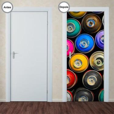 Imagem de Adesivo Decorativo de Porta - Tinta Spray - 057pt - Allodi