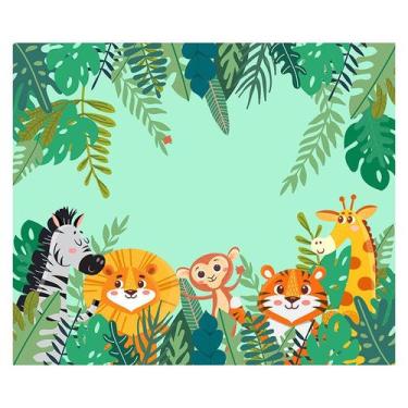 Imagem de Papel de Parede Adesivo Infantil Safari Animais Quarto Bebe - 719pcm -
