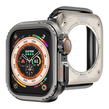 Imagem de Capa Protetora Case Bumper De Aço titanium Inoxidável marca 123smart Compativel Com Iwatch Serie 4 5 6 7 8 9 10 44mm 45mm 46mm Ultra 1 e 2 49mm (Cinza, 45mm)