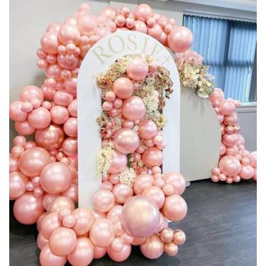 Imagem de Kit de arco de balão Hibaopati Dusty Pink Dusty Stuff Pearl