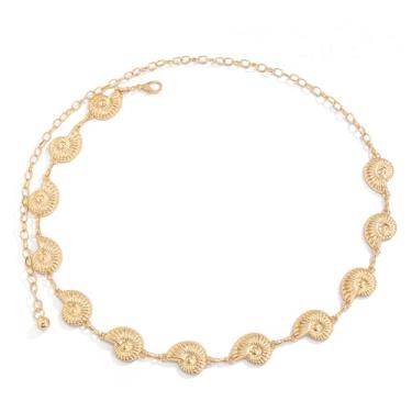 Imagem de RARITYUS Correntes de cintura de estrela do mar para mulheres, boêmio, concha, pérola, barriga, verão, praia, joias corporais, one size, Plástico, Sem Pedra Preciosa