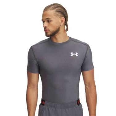 Imagem de Camiseta de Treino Under Armour Heatgear Masculina, Cinza, G