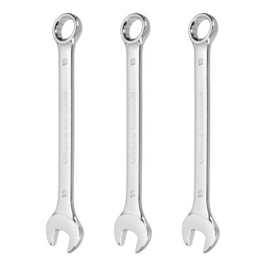 Imagem de HARFINGTON 3 peças chave de combinação 15 mm caixa métrica de 12 pontos e chave inglesa de extremidade dupla CR-V de extremidade aberta para reparo de máquinas de móveis de tubos automotivos, faça