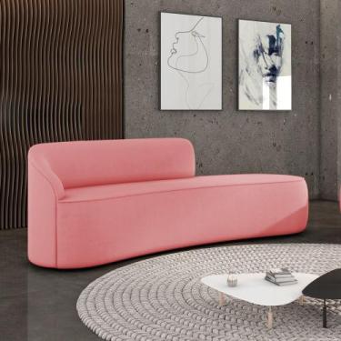 Imagem de Sofá 4 Lugares Orgânico 220 cm Morgan Suede Rosê - D Rossi