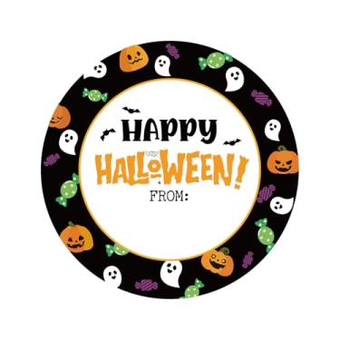 Imagem de 120un. Adesivos Happy Halloween, 5cm Etiquetas Autoadesivas Redondas para Festas Etiquetas Escrevíveis para Sacolas Doces Selos Envelope & Decoração de Festa (Estilo 1)