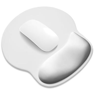Imagem de ITNRSIIET Mouse pad ergonômico com descanso de pulso de espuma viscoelástica mais amplo + 17% - almofada curva reduz a pressão em 20%, alívio da dor, antiderrapante, suave, cores fofas, 25 x 23 cm