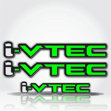 Imagem de Emblema Adesivo Resinado Honda Civic I Vtec Par - Cromo Sign
