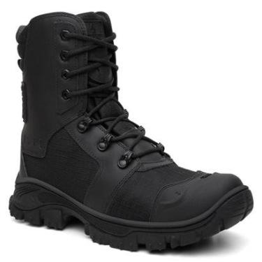 Imagem de Bota Tática Commander Couro e Lona Reforçada Coturno Robusto-Masculino