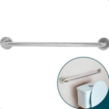 Imagem de Barra De Inox 60cm Acessibilidade Alça De Segurança Corrimão Reforçado
